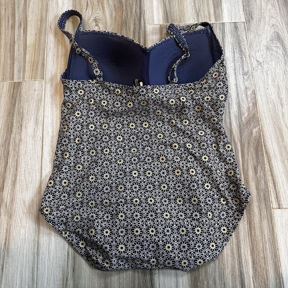 Bond-eye swimwear One Piece Swimsuit Size 12 Boho Floral Blue Gold Multi-Cup - Picture 5 of 10